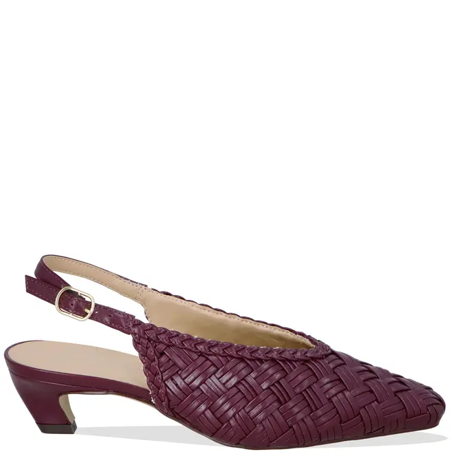 SCARPIN SALTO BAIXO SLINGBACK LUIZA BARCELOS VINHO