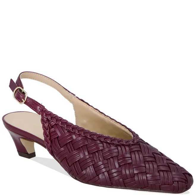 SCARPIN SALTO BAIXO SLINGBACK LUIZA BARCELOS VINHO