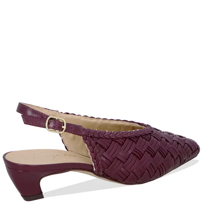 SCARPIN SALTO BAIXO SLINGBACK LUIZA BARCELOS VINHO
