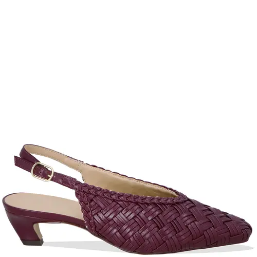 SCARPIN SALTO BAIXO SLINGBACK LUIZA BARCELOS VINHO