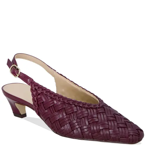 SCARPIN SALTO BAIXO SLINGBACK LUIZA BARCELOS VINHO