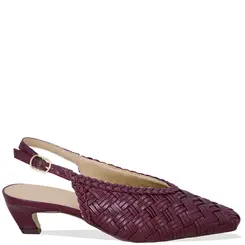SCARPIN SALTO BAIXO SLINGBACK LUIZA BARCELOS VINHO
