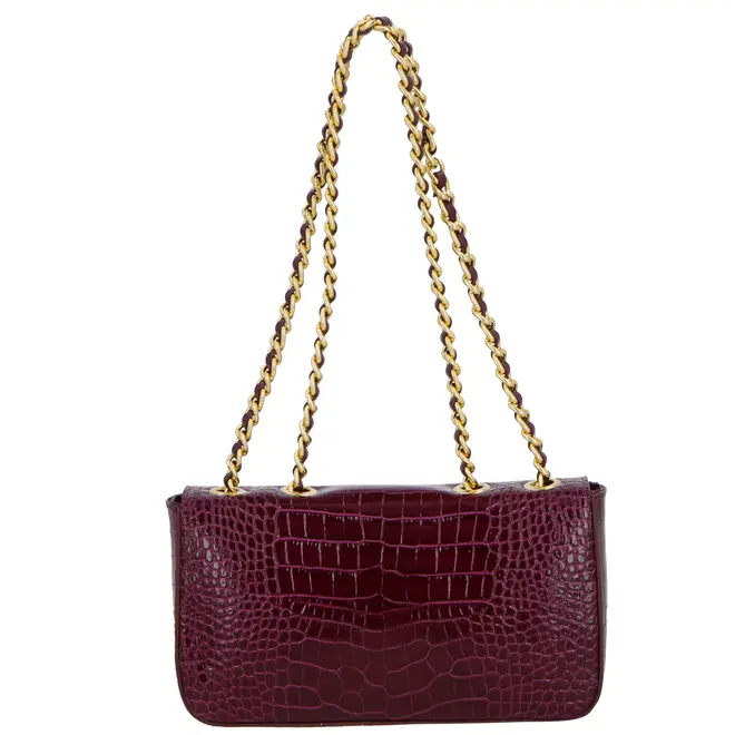 BOLSA PEQUENA CROCO LUIZA BARCELOS VINHO