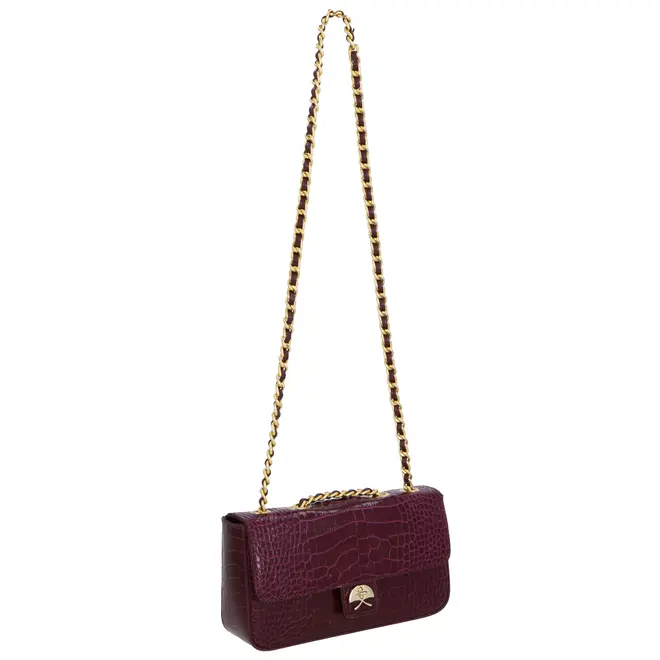 BOLSA PEQUENA CROCO LUIZA BARCELOS VINHO