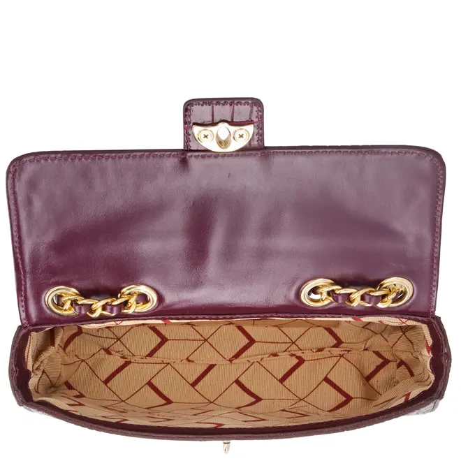 BOLSA PEQUENA CROCO LUIZA BARCELOS VINHO