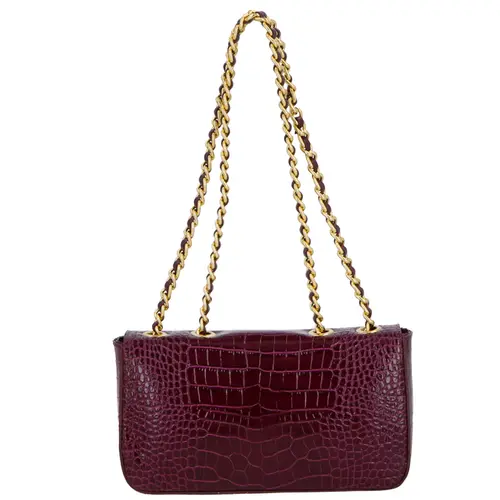 BOLSA PEQUENA CROCO LUIZA BARCELOS VINHO