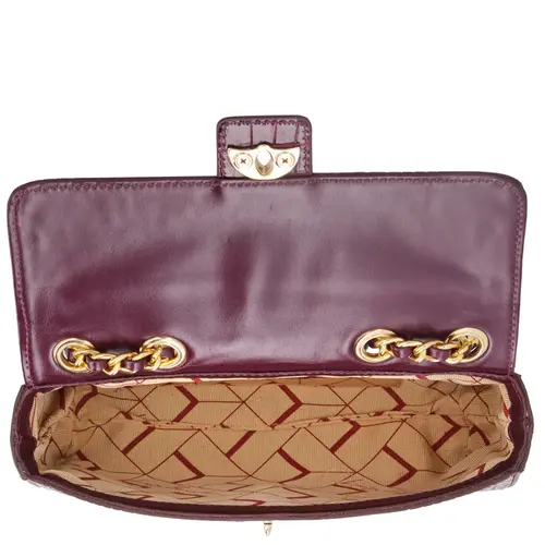 BOLSA PEQUENA CROCO LUIZA BARCELOS VINHO