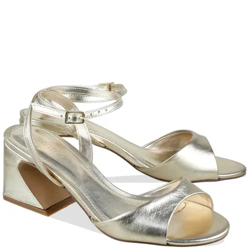 SANDÁLIA SALTO MÉDIO BENTANA DOURADO