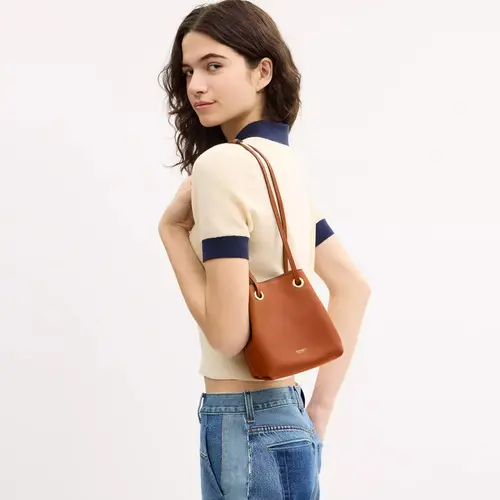 BOLSA COACH NEW YORK JADE DRAWSTRING CARAMELO