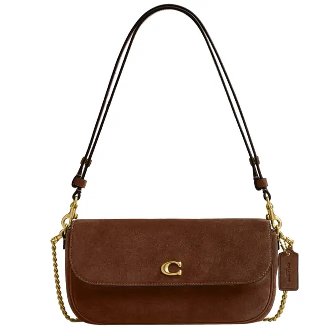 BOLSA COACH NEW YORK BROOK FLAP CHAIN MARROM
