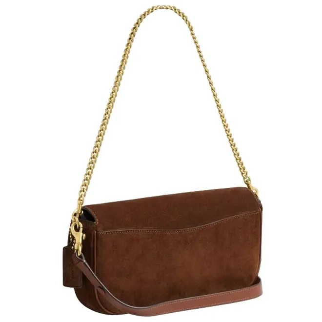 BOLSA COACH NEW YORK BROOK FLAP CHAIN MARROM