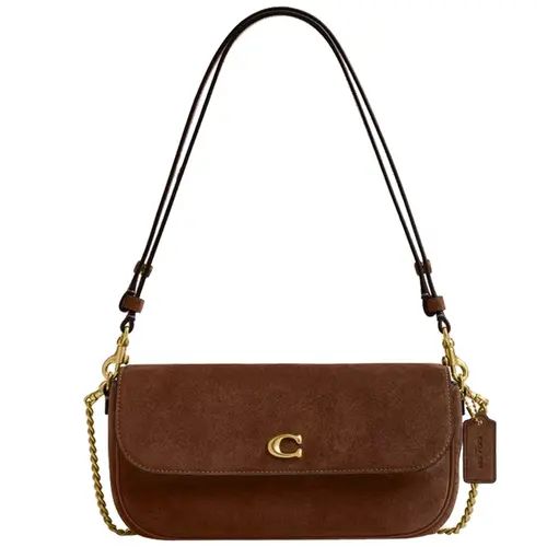 BOLSA COACH NEW YORK BROOK FLAP CHAIN MARROM