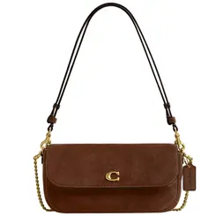 BOLSA COACH NEW YORK BROOK FLAP CHAIN MARROM