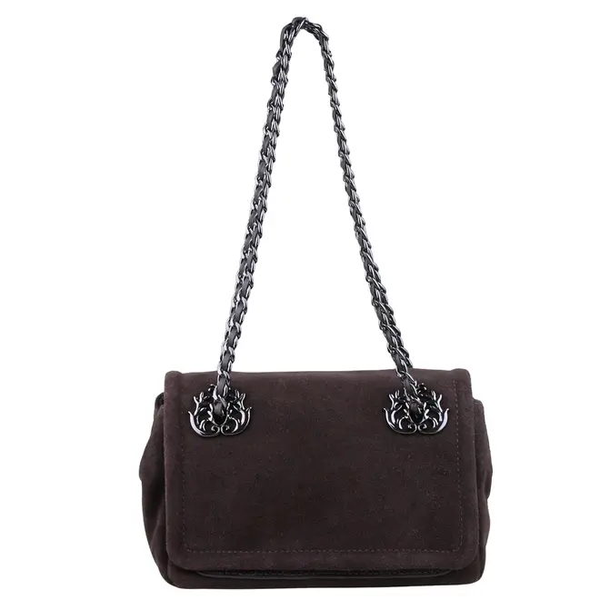 BOLSA PEQUENA FLAP PETRA ISLA MARROM