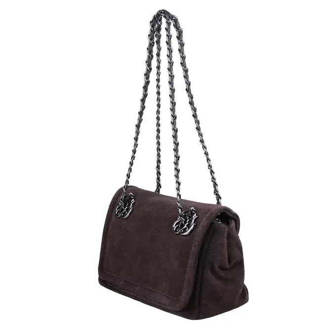 BOLSA PEQUENA FLAP PETRA ISLA MARROM
