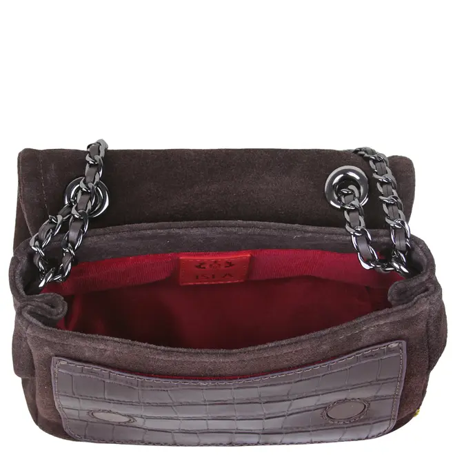BOLSA PEQUENA FLAP PETRA ISLA MARROM