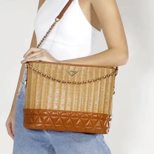 BOLSA MÉDIA HOBO 944 SCHUTZ CARAMELO