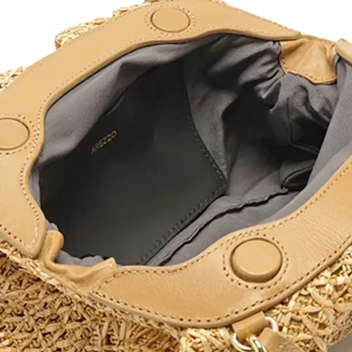 BOLSA CLUTCH PEQUENA PALHA AREZZO BEGE