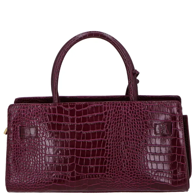 BOLSA MÉDIA CROCO LUIZA BARCELOS VINHO
