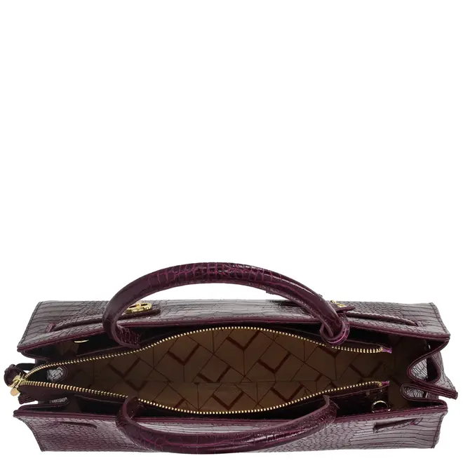 BOLSA MÉDIA CROCO LUIZA BARCELOS VINHO