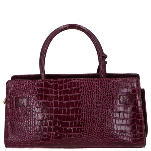 BOLSA MÉDIA CROCO LUIZA BARCELOS VINHO
