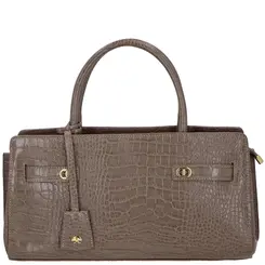 BOLSA MÉDIA CROCO LUIZA BARCELOS CINZA