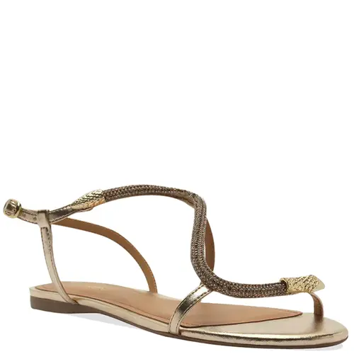 SANDÁLIA RASTEIRA SNAKE STRASS AREZZO DOURADO