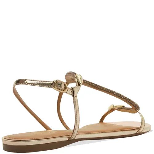 SANDÁLIA RASTEIRA SNAKE STRASS AREZZO DOURADO