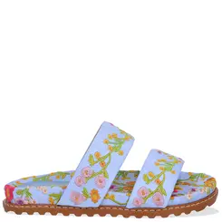 PAPETE BORDADO FLORAL LUIZA BARCELOS AZUL