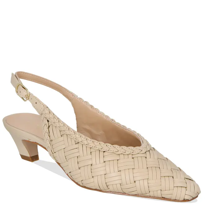 SCARPIN SALTO BAIXO SLINGBACK LUIZA BARCELOS BEGE