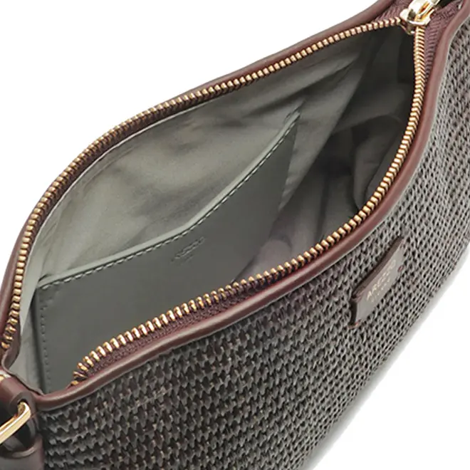 BOLSA PEQUENA TRAMA AREZZO MARROM