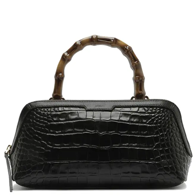 BOLSA MÉDIA CROCO AREZZO PRETO