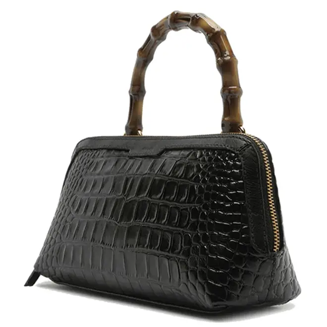 BOLSA MÉDIA CROCO AREZZO PRETO