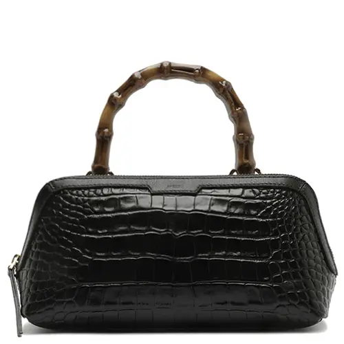 BOLSA MÉDIA CROCO AREZZO PRETO