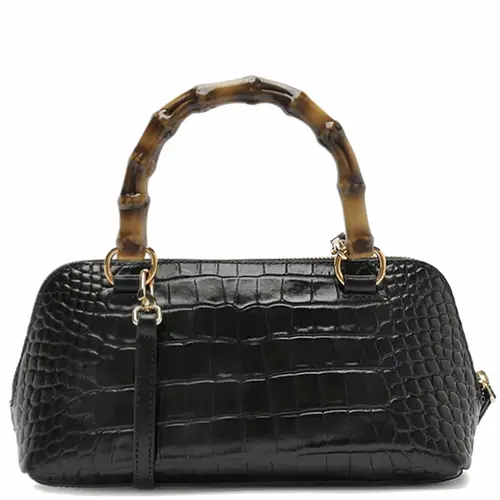 BOLSA MÉDIA CROCO AREZZO PRETO