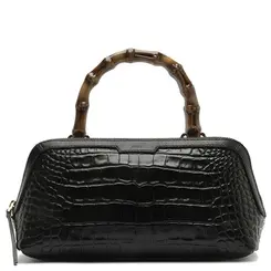 BOLSA MÉDIA CROCO AREZZO PRETO