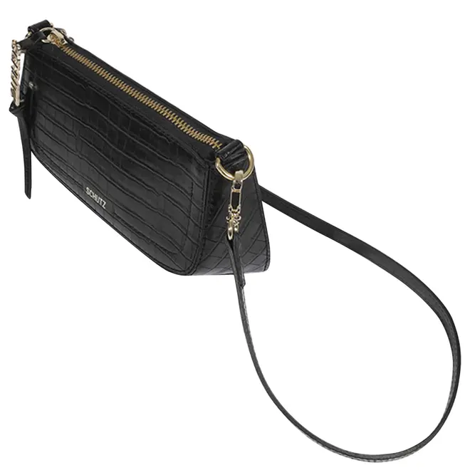 BOLSA PEQUENA CROCO TINA SCHUTZ PRETO