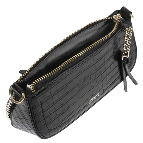 BOLSA PEQUENA CROCO TINA SCHUTZ PRETO