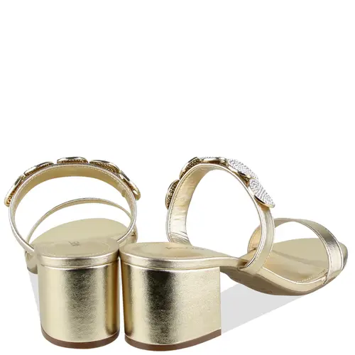 SANDÁLIA SALTO MÉDIO AREZZO DOURADO