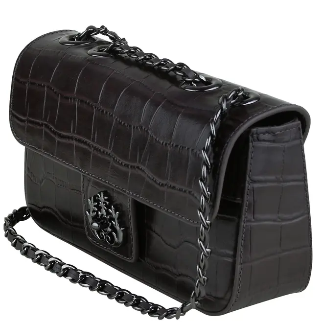 BOLSA PEQUENA ANNE CROCO ISLA MARROM