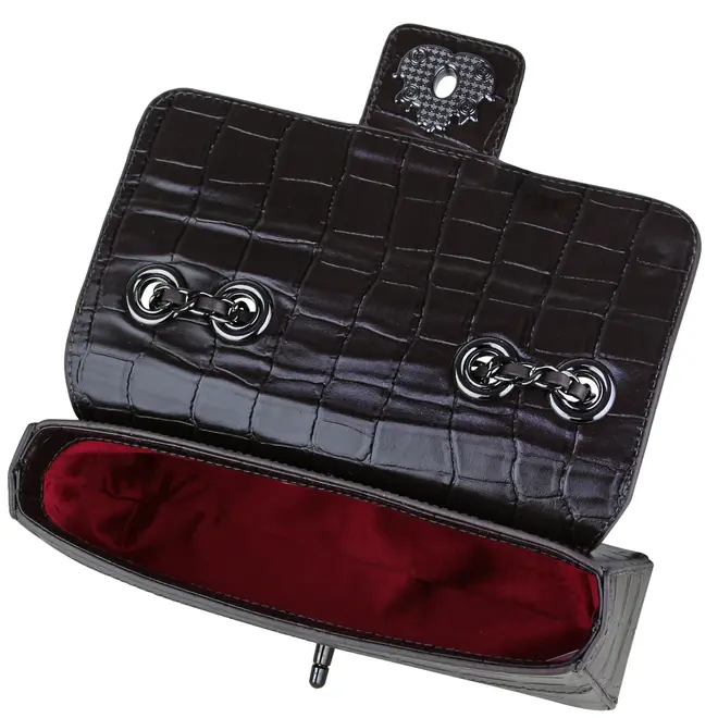 BOLSA PEQUENA ANNE CROCO ISLA MARROM