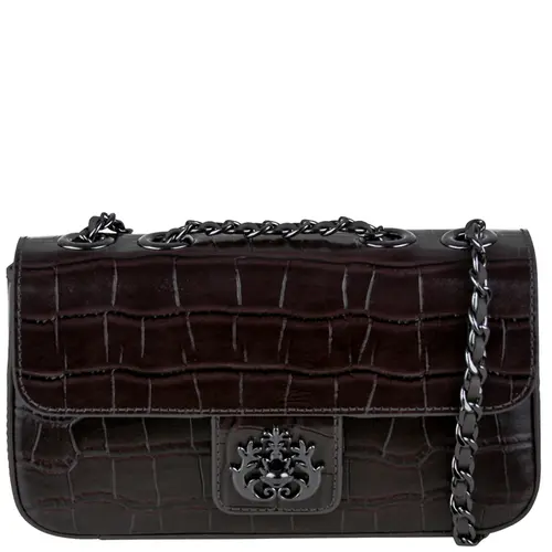 BOLSA PEQUENA ANNE CROCO ISLA MARROM