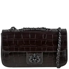 BOLSA PEQUENA ANNE CROCO ISLA MARROM