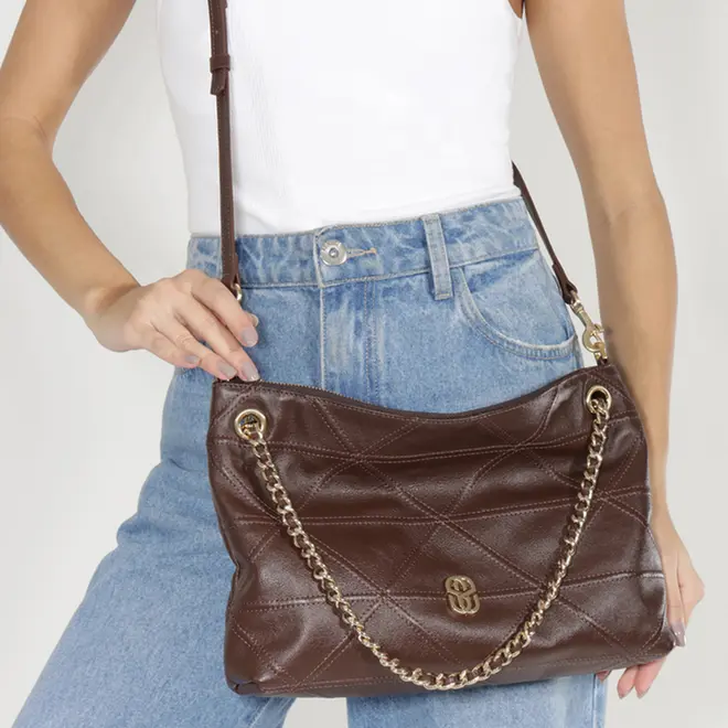 BOLSA MÉDIA CHARLIE SCHUTZ MARROM