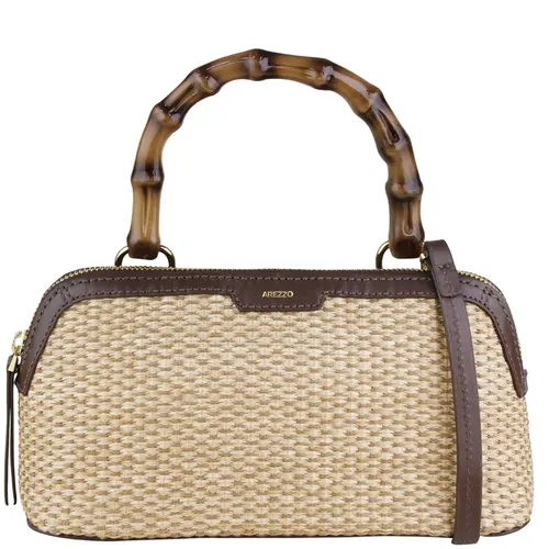 BOLSA MÉDIA PALHA AREZZO MARROM