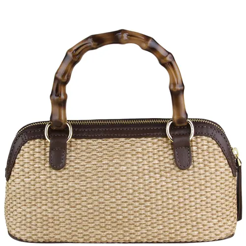 BOLSA MÉDIA PALHA AREZZO MARROM