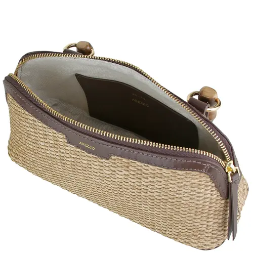 BOLSA MÉDIA PALHA AREZZO MARROM
