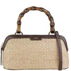 BOLSA MÉDIA PALHA AREZZO MARROM
