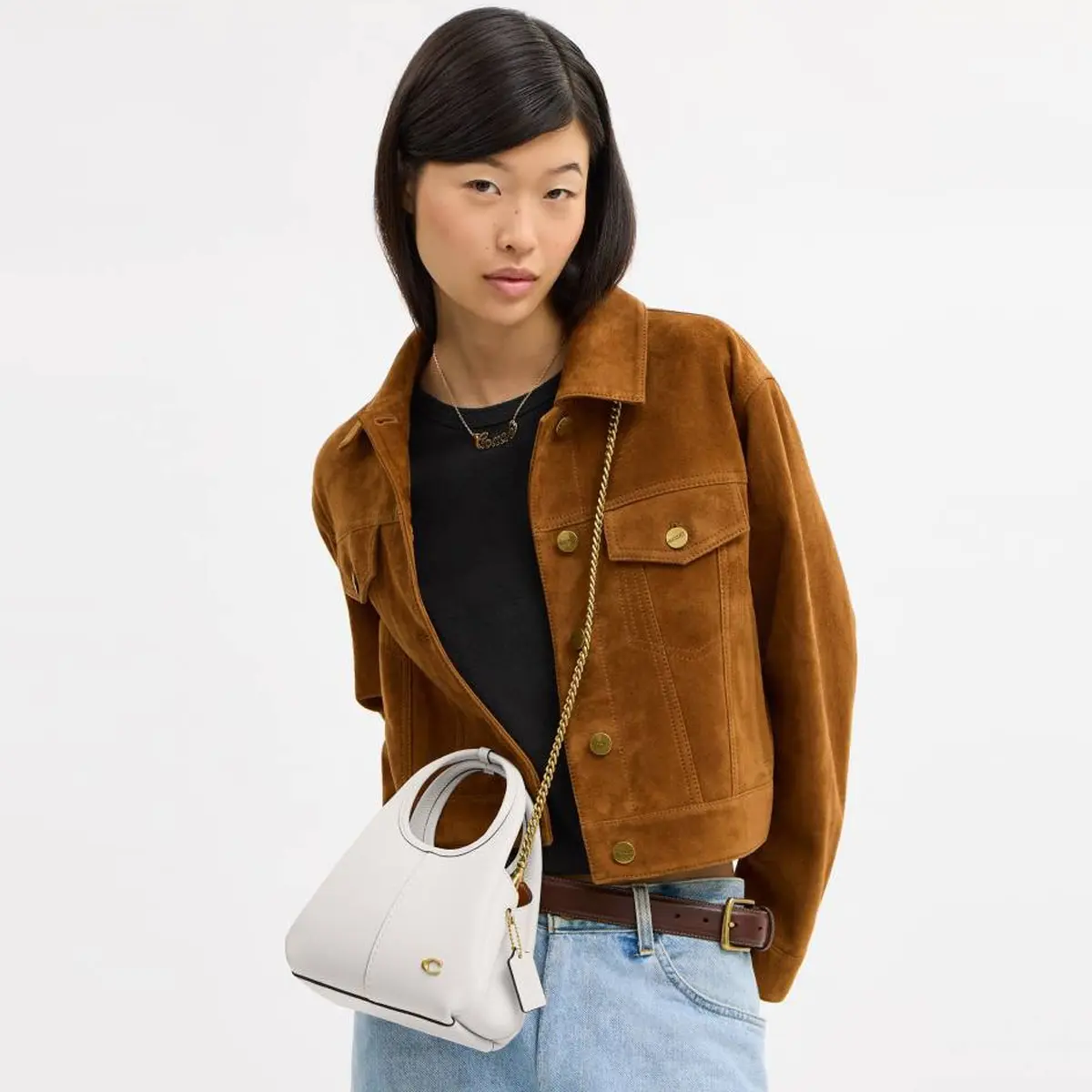 BOLSA COACH NEW YORK LANA SHOULDER 19 BRANCO